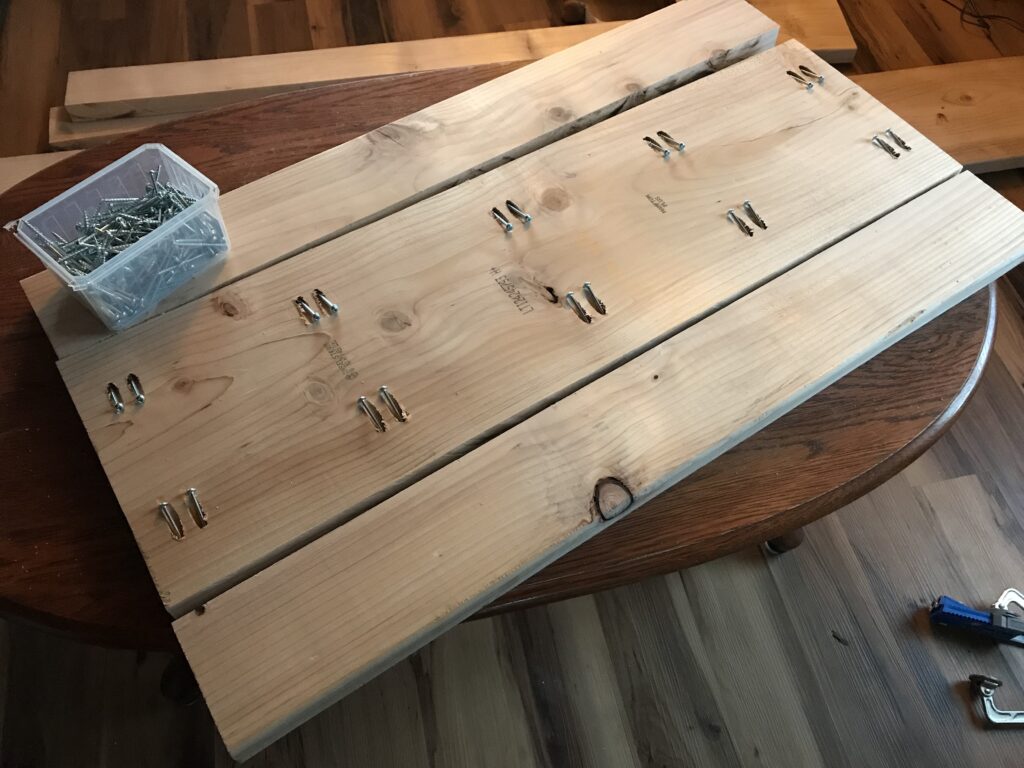 wood with pockets screws