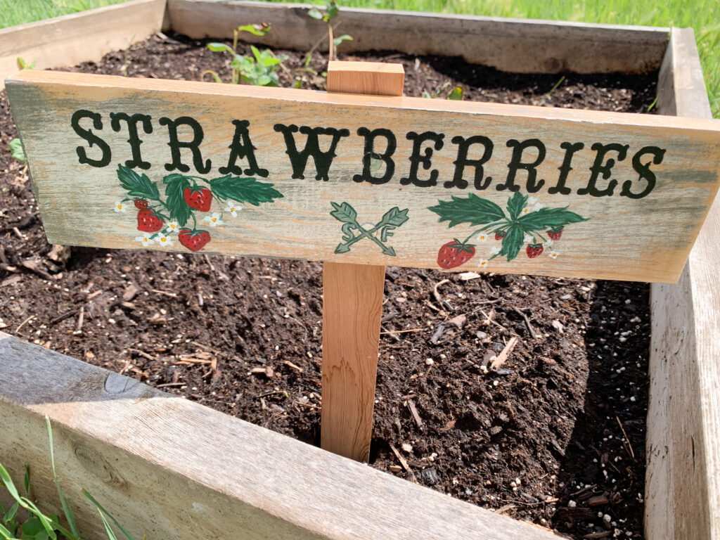 Strawberries Garden Sign