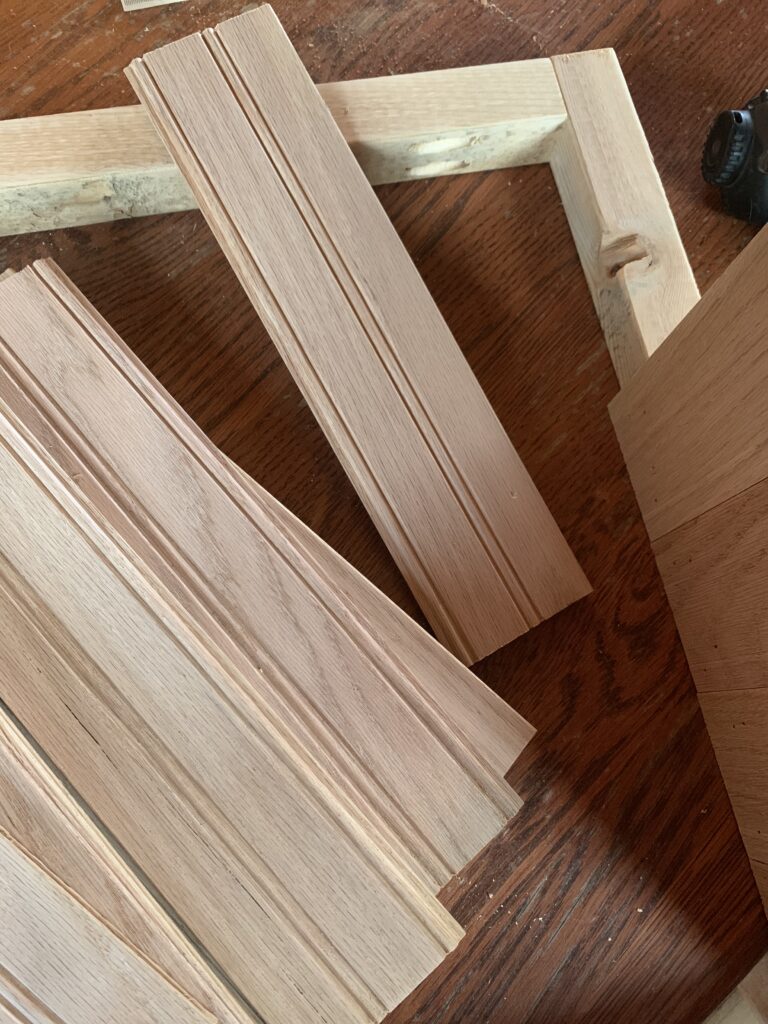 low profile tongue and groove boards for walls of Christmas Tree Collar