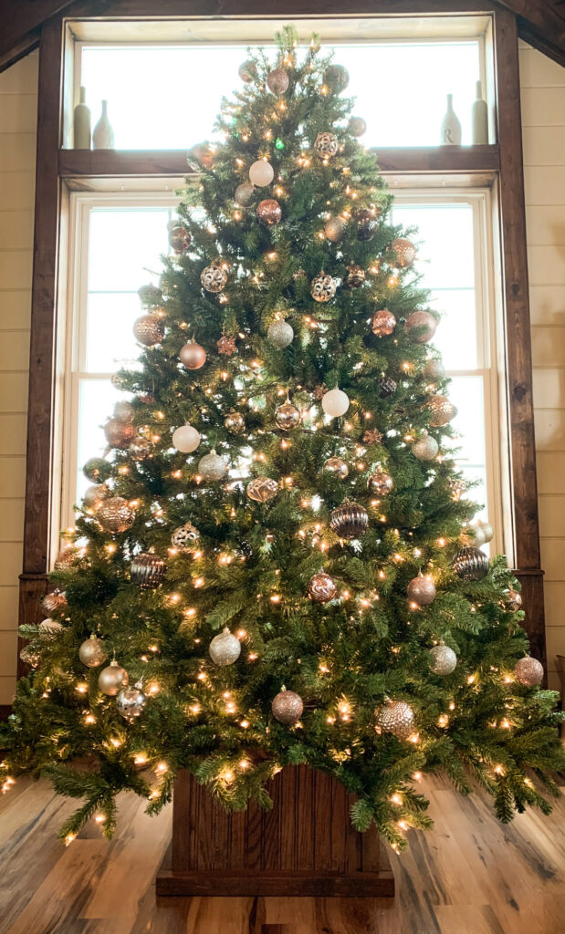 Christmas tree with finished Christmas Tree Collar