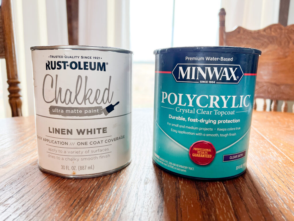 rust-oleum chalked paint and minwax polycrylic