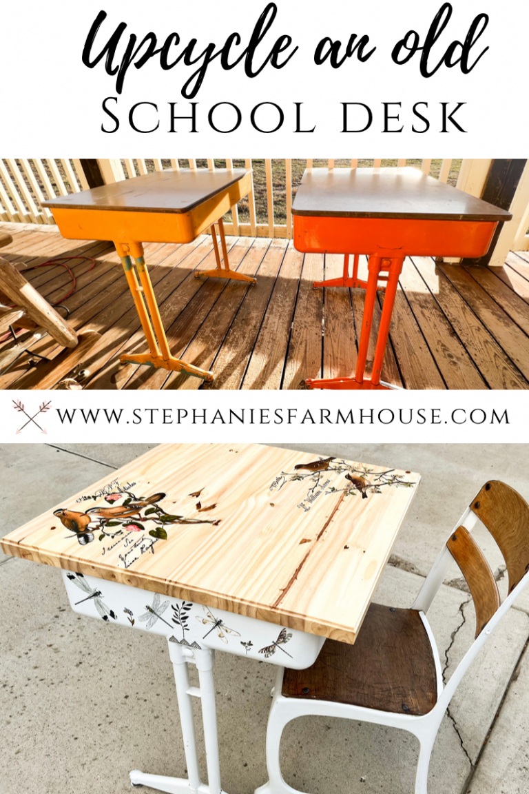 UPCYCLE AN OLD METAL SCHOOL DESK Stephanie's Farmhouse